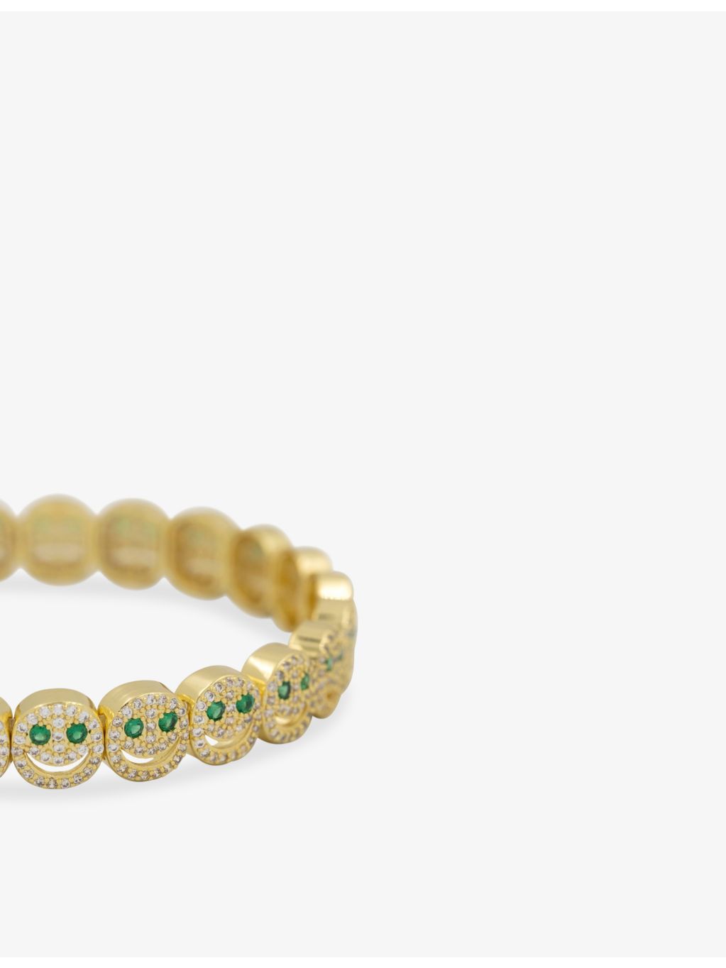 Lisa Gozlan Happy Face Bracelet 18ct gold-plated brass cubic zirconia, UK version