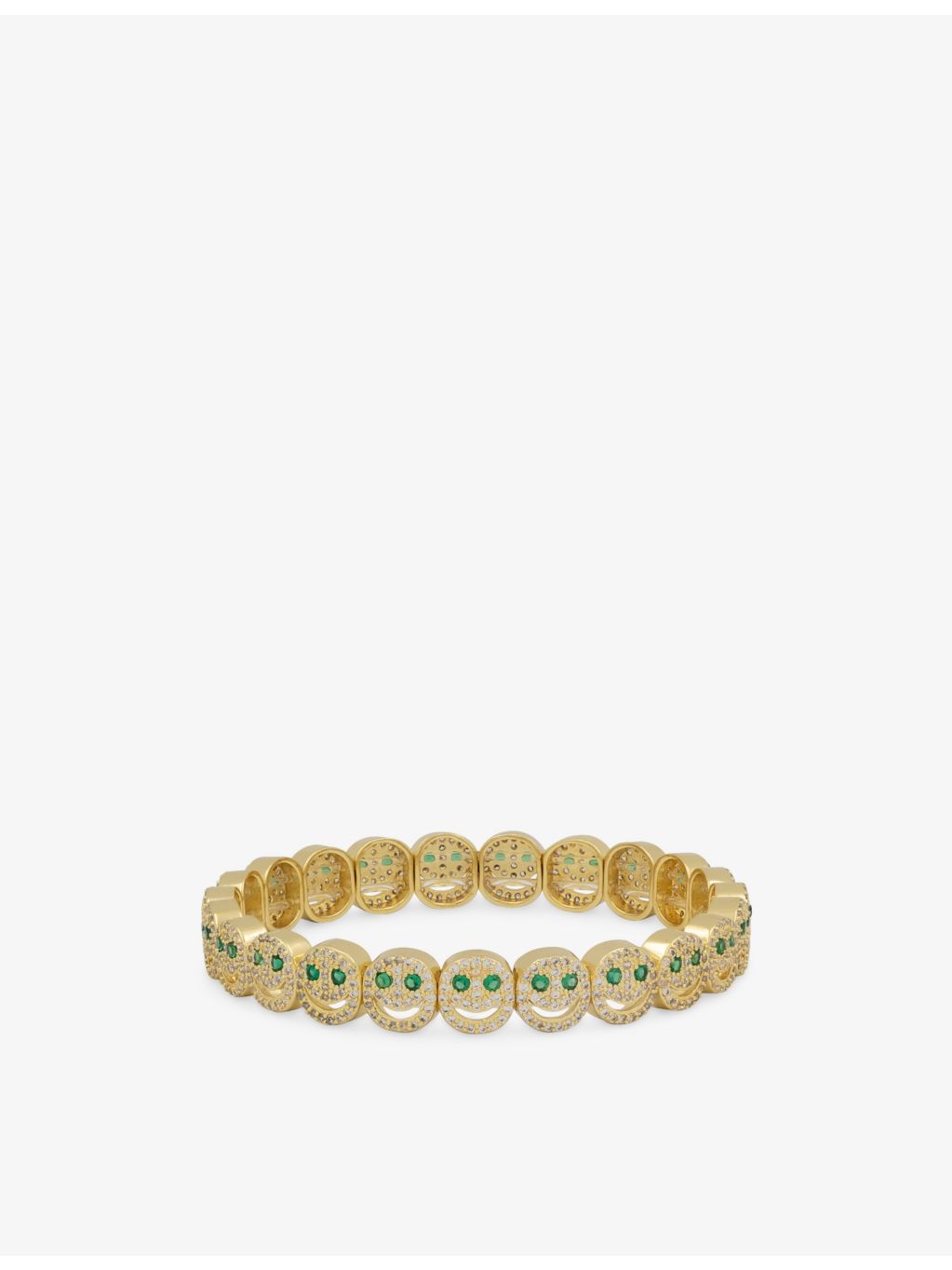 Lisa Gozlan Happy Face Bracelet 18ct gold-plated brass cubic zirconia, UK version