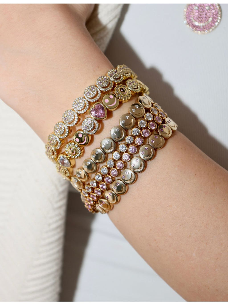 Lisa Gozlan 18ct gold plated cubic zirconia bracelet, imported from the UK