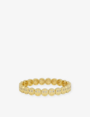 Lisa Gozlan Happy Face 18ct Yellow Gold Plated Brass and Gemstone Bracelet