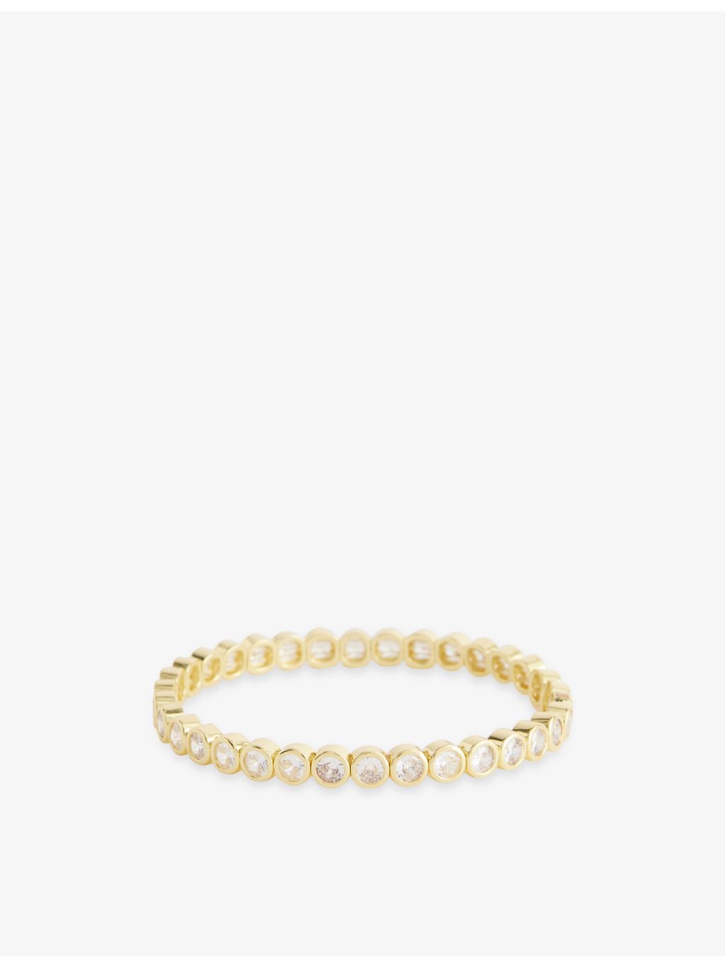 Lisa Gozlan gold-plated brass ring with cubic zirconia, imported from the UK