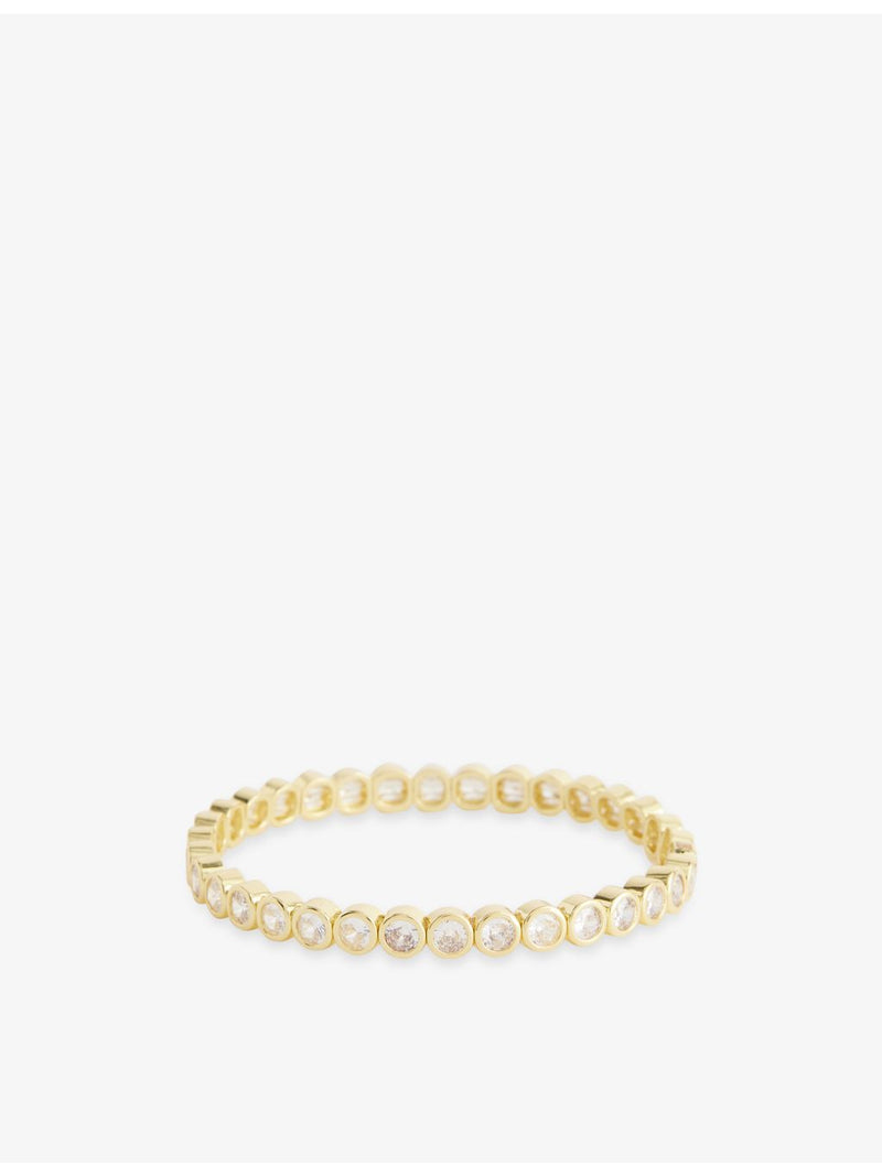 Lisa Gozlan gold-plated brass ring with cubic zirconia, imported from the UK