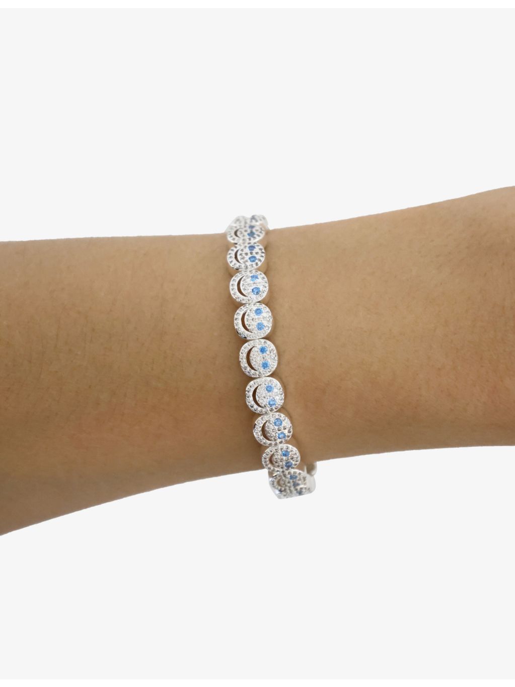 Lisa Gozlan Happy Face bracelet silver plated cubic zirconia - British product
