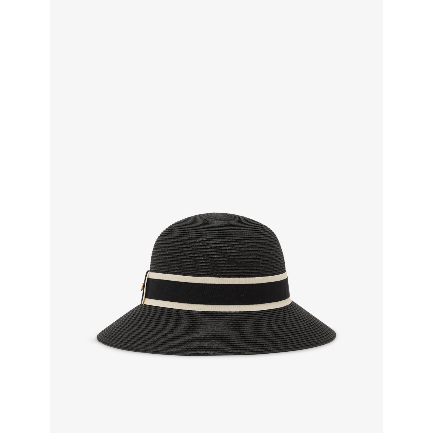 Ribbon Straw Hat - BLACK - S/M