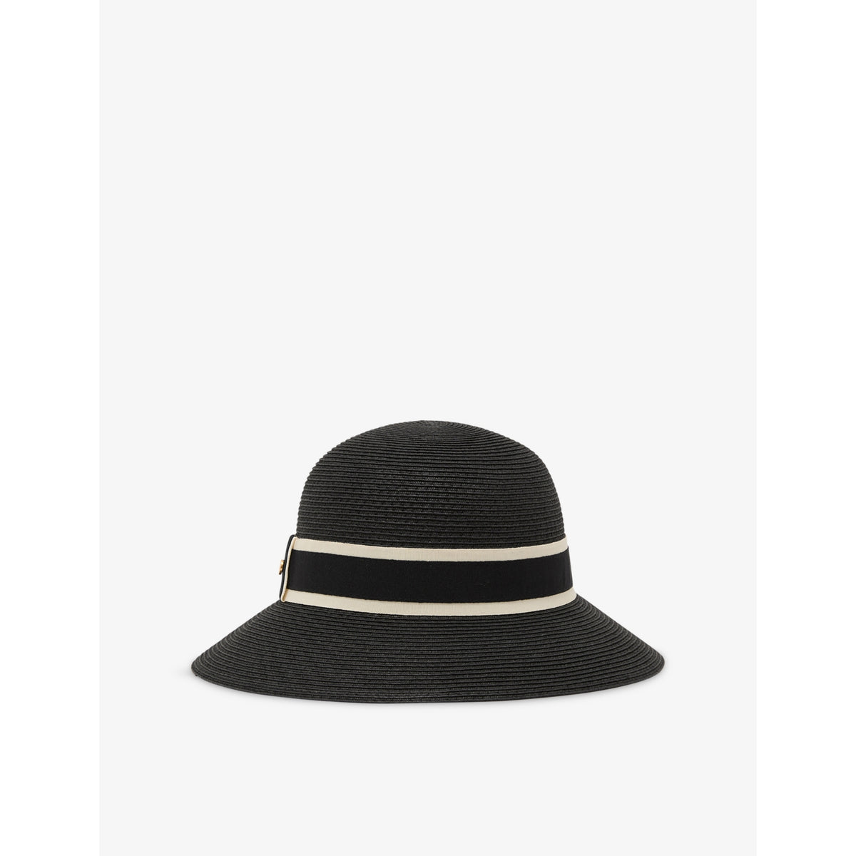 Ribbon Straw Hat - BLACK - S/M