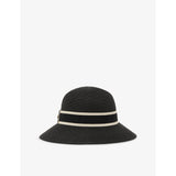 Ribbon Straw Hat - BLACK - S/M