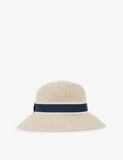 Reiss straw hat with ribbon trim and structured brim (British brand)