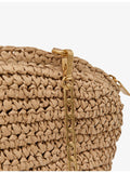 Reiss Fern raffia clutch bag with chain strap - British product