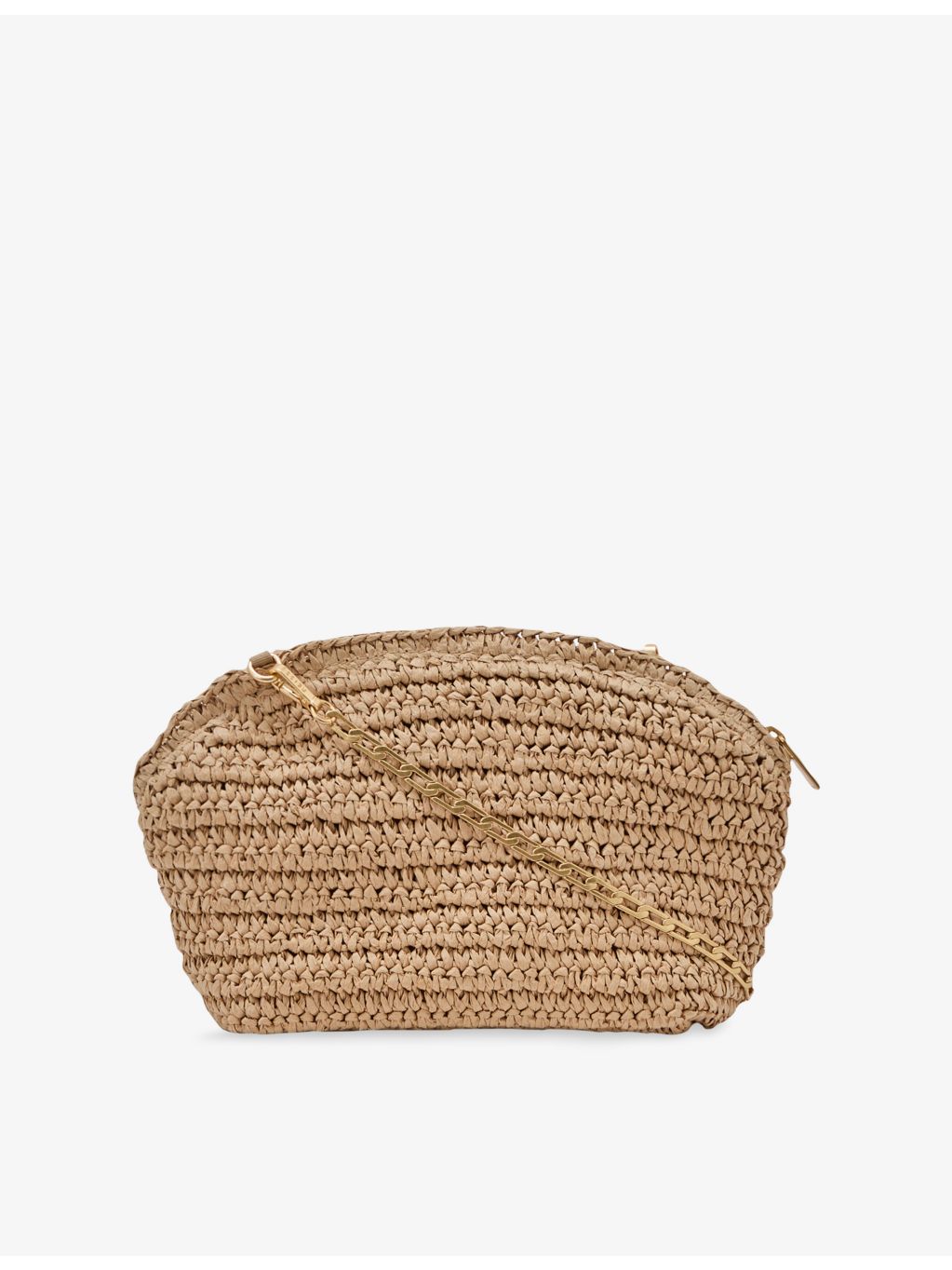 Reiss Fern raffia clutch bag with chain strap - British product