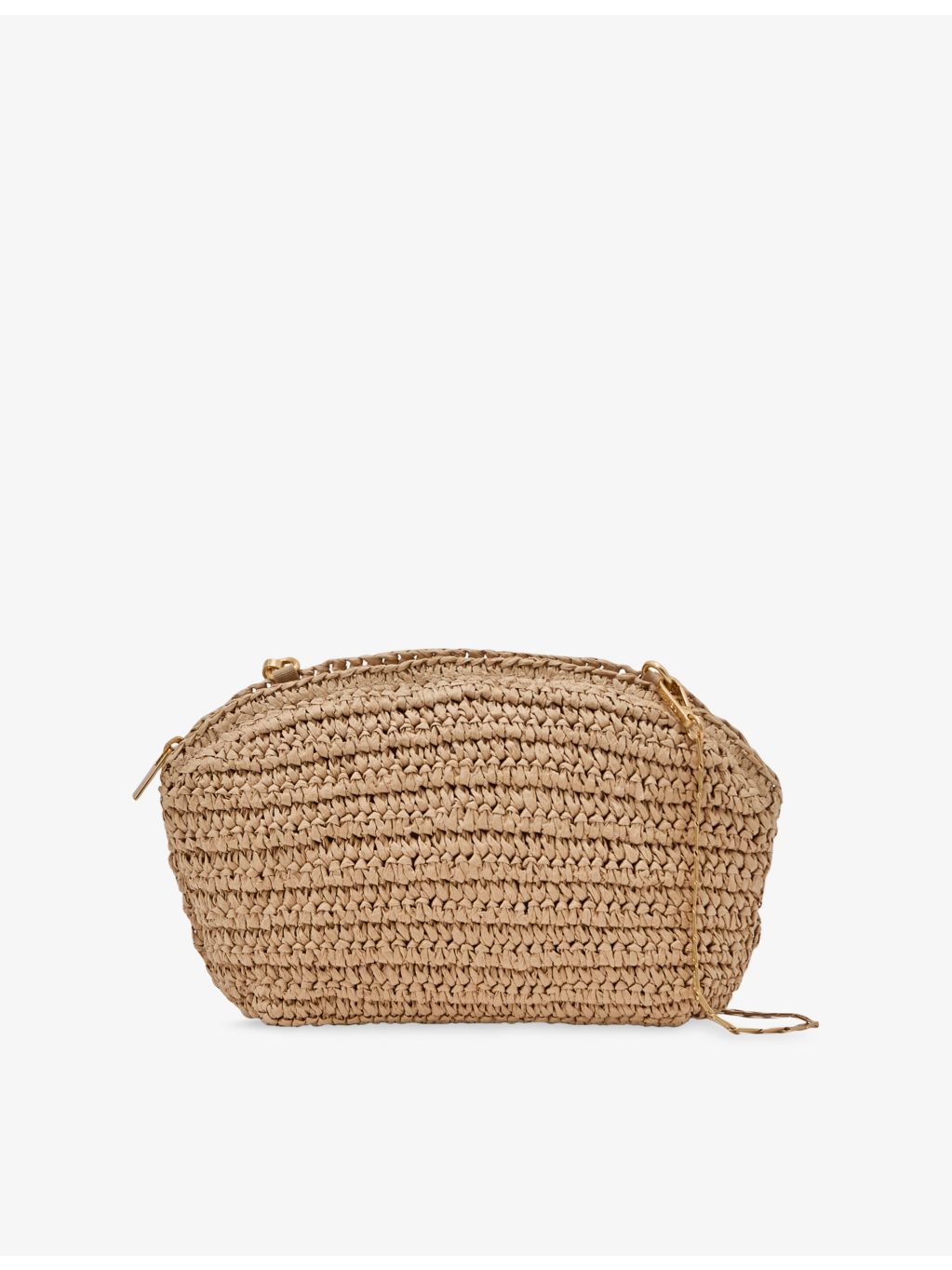 Reiss Fern raffia clutch bag with chain strap - British product