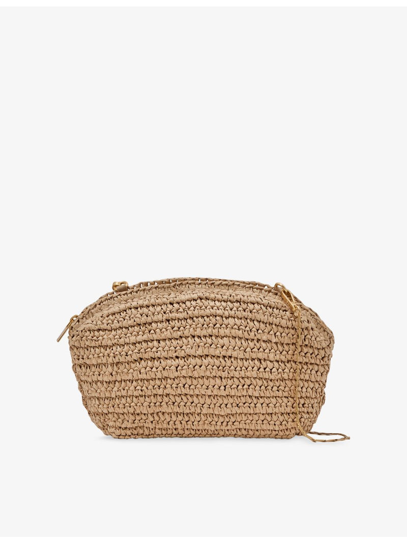 Reiss Fern raffia clutch bag with chain strap - British product
