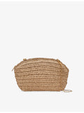 Reiss Fern raffia clutch bag with chain strap - British product