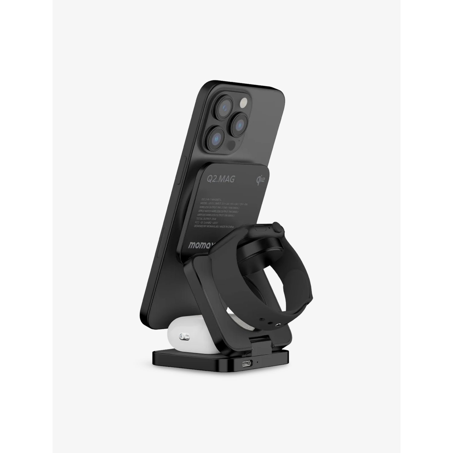 Momax Q2 Go foldable 3-in-1 magnetic charging stand, imported from the UK