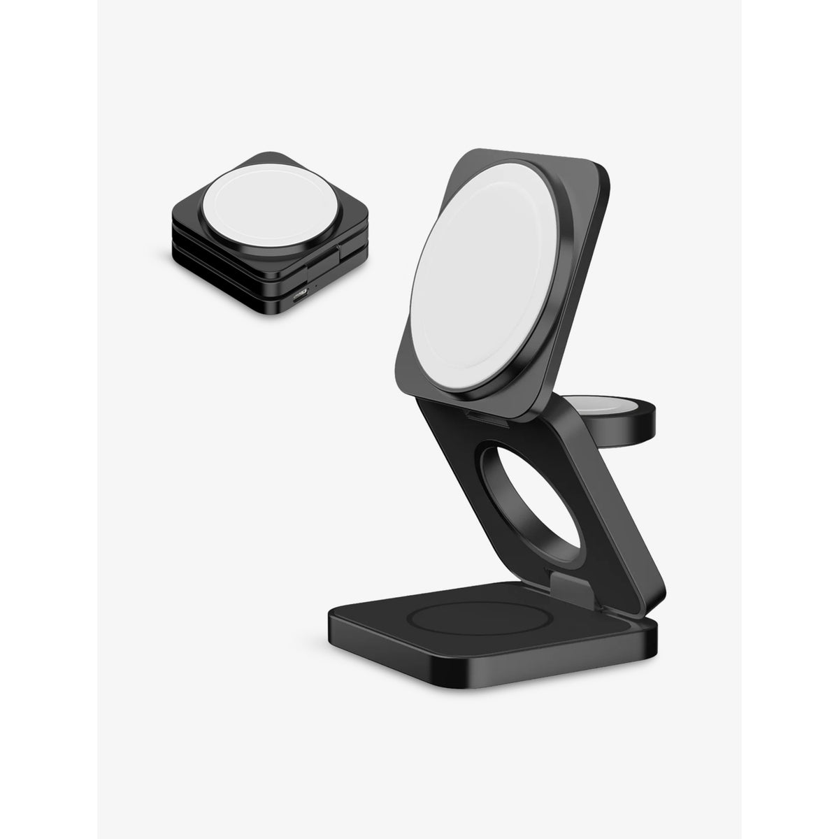 Momax Q2 Go 3-in-1 Folding Magnetic Charge Stand - BLACK
