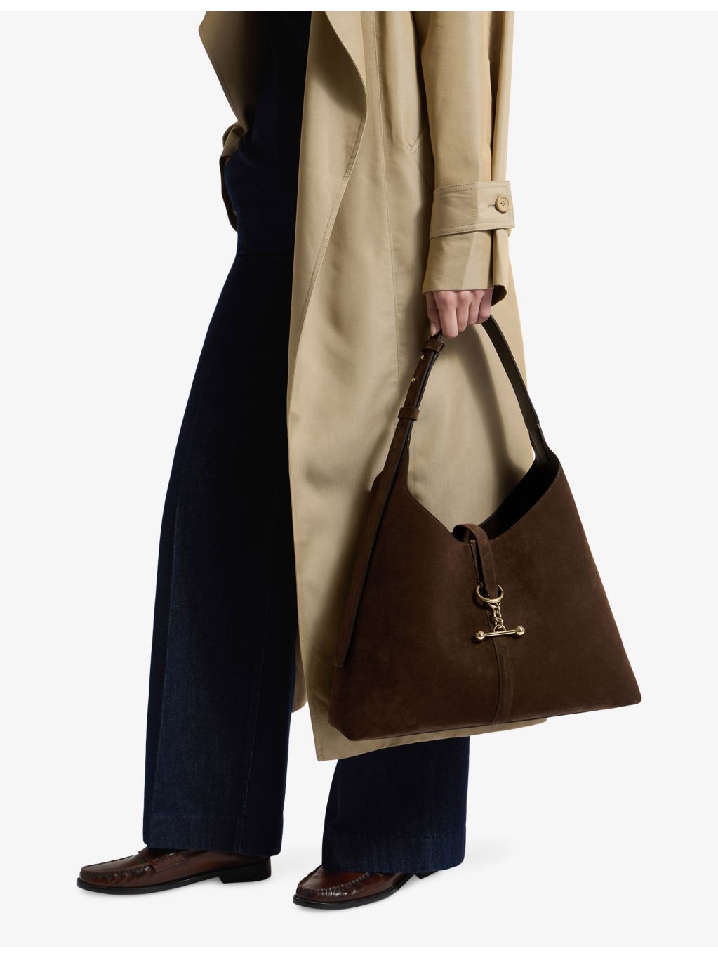 Strathberry hobo maxi suede shoulder bag - British product