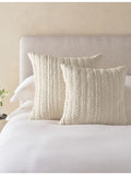 The White Company Napier square cotton cushion 60cm - British product