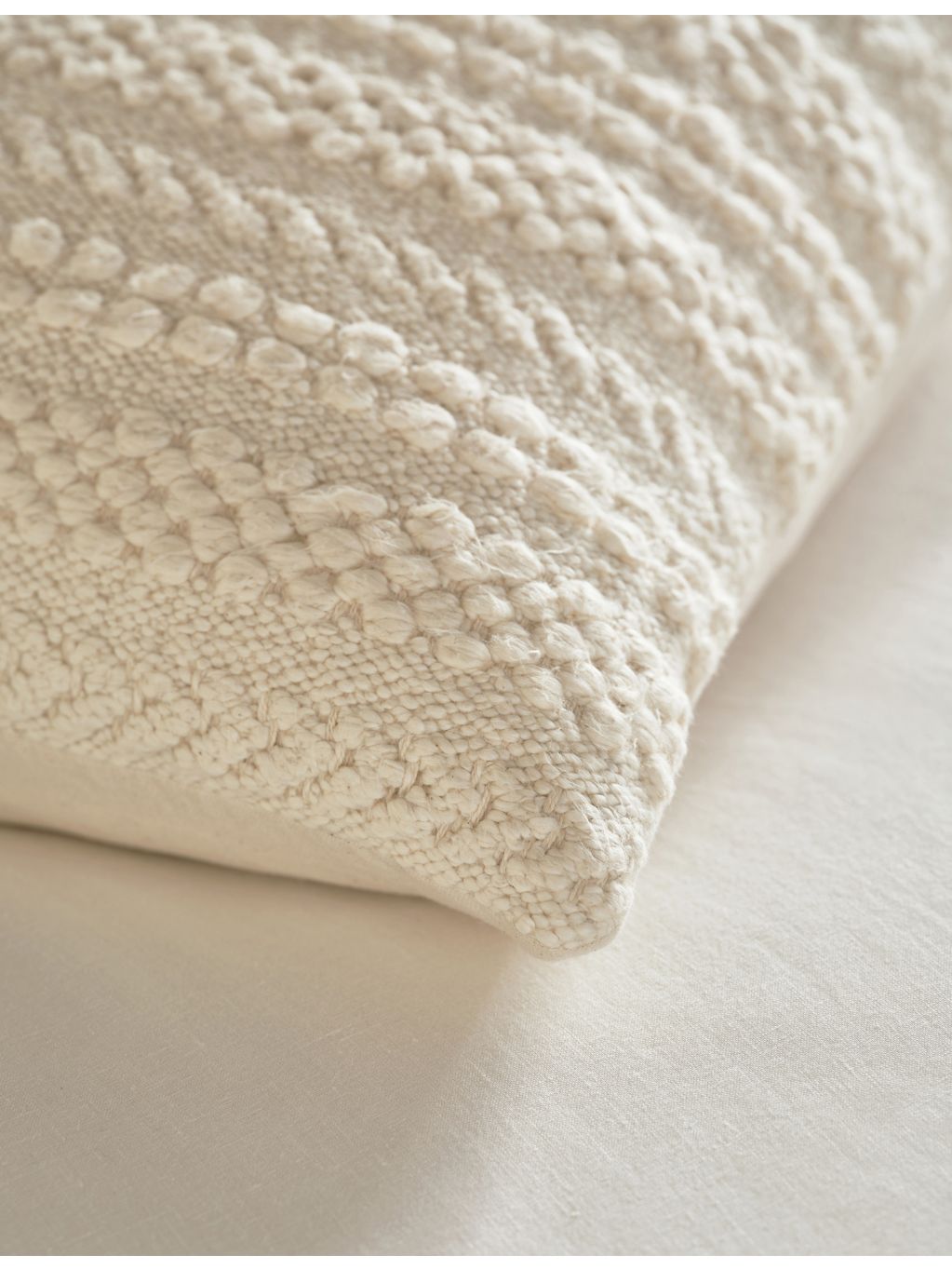 The White Company Napier square cotton cushion 60cm - British product