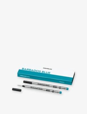 Montblanc Barbados Blue medium rollerball refills pack of two, UK version