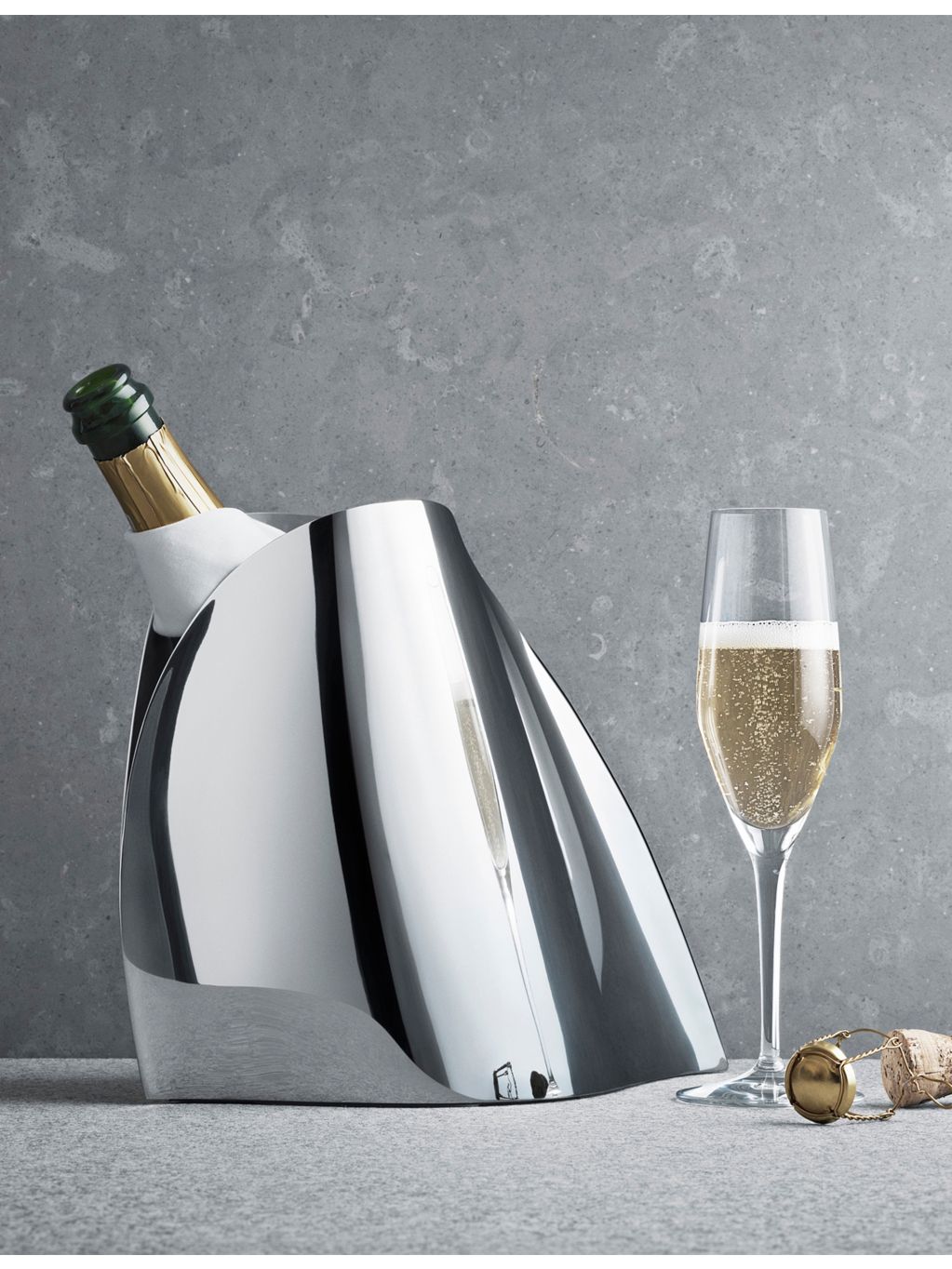 Georg Jensen Indulgence stainless steel champagne cooler 28cm - British product