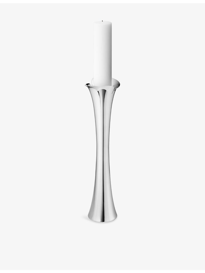 Georg Jensen Botanica large stainless-steel candleholder 50cm, imported from the UK
