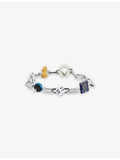 Poubel rhodium-plated sterling silver charm bracelet set, imported from the UK
