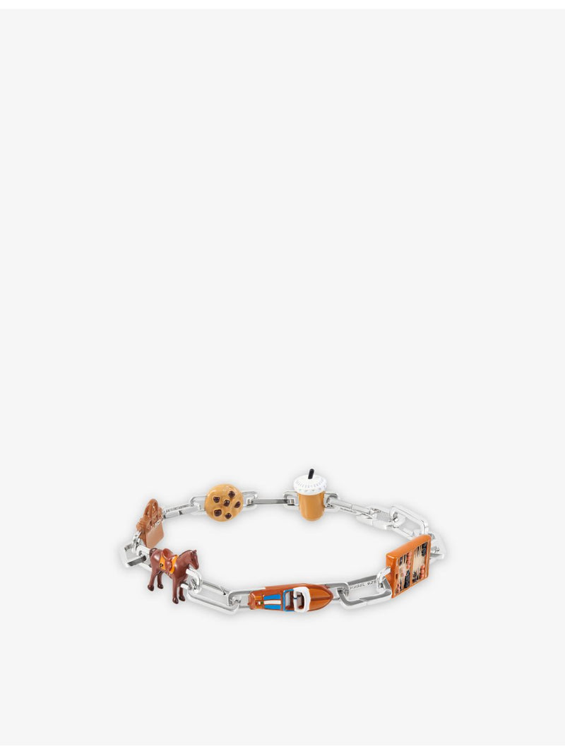 Chataignes sterling silver charm bracelet 23cm - British product