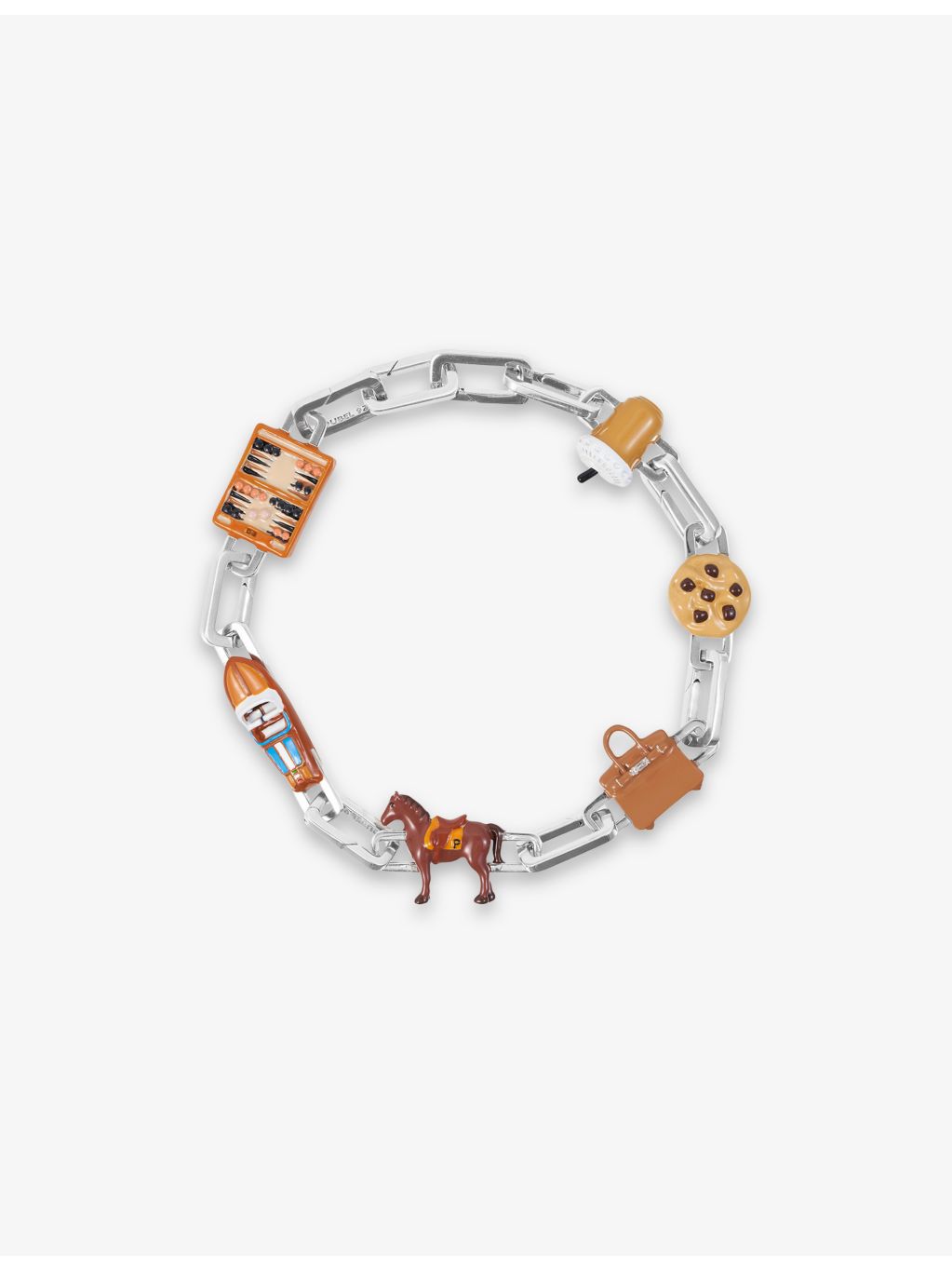 Chataignes sterling silver charm bracelet 23cm - British product