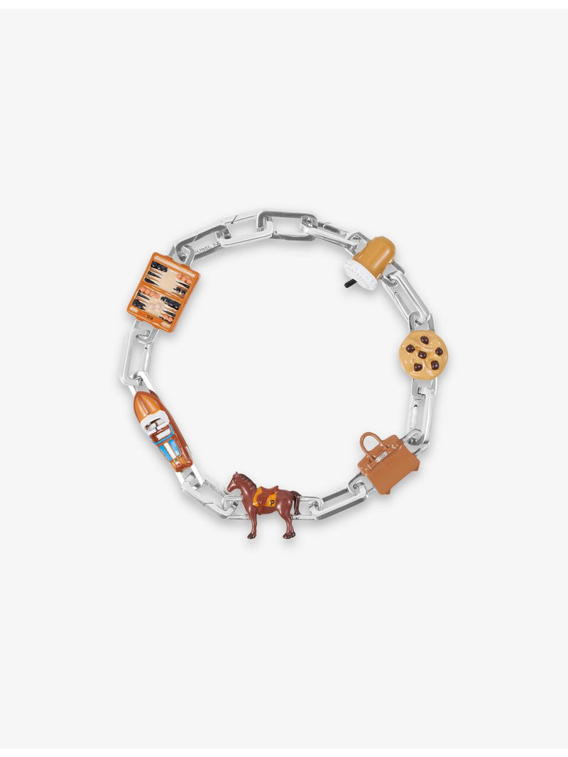 Chataignes sterling silver charm bracelet 23cm - British product