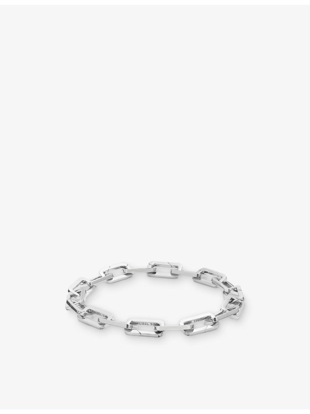 Poubel engraved link sterling silver bracelet 21cm, imported from the UK