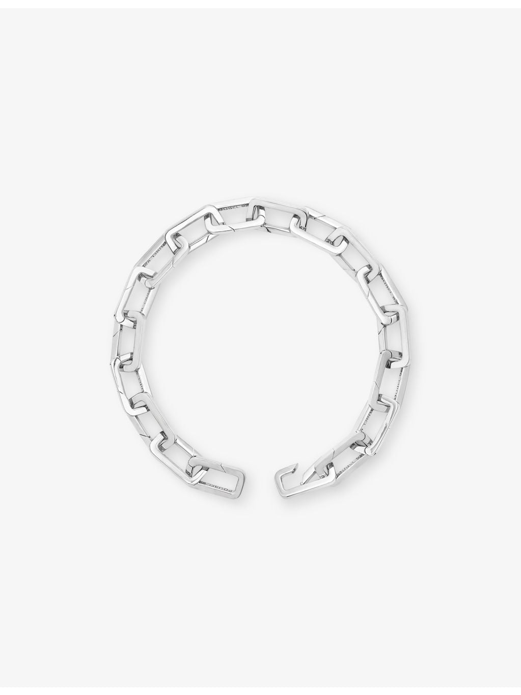 Poubel engraved link sterling silver bracelet 21cm, imported from the UK