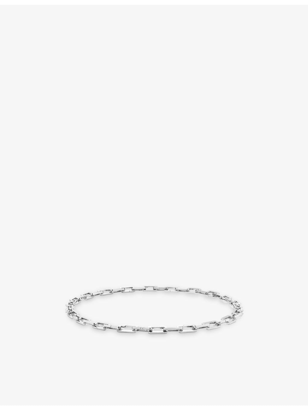 Poubel engraved-link sterling-silver necklace 50cm - British product