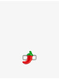Poubel chilli pepper charm in sterling silver and enamel - British product