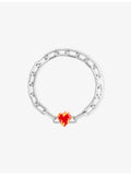 Poubel Heart on Fire sterling silver enamel charm, UK version