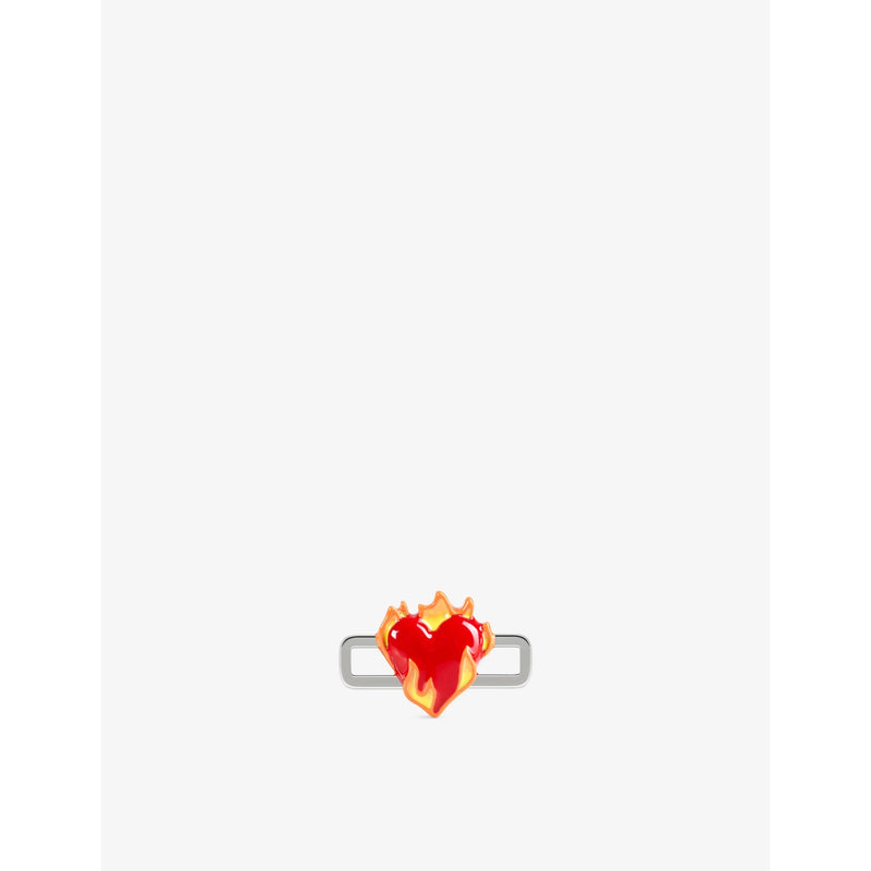 Poubel Heart on Fire Sterling-Silver and Enamel Charm