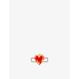 Poubel Heart on Fire Sterling-Silver and Enamel Charm