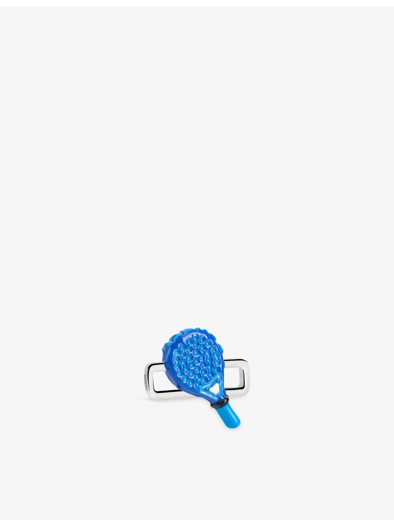 Poubel Padel sterling-silver enamel charm - British product