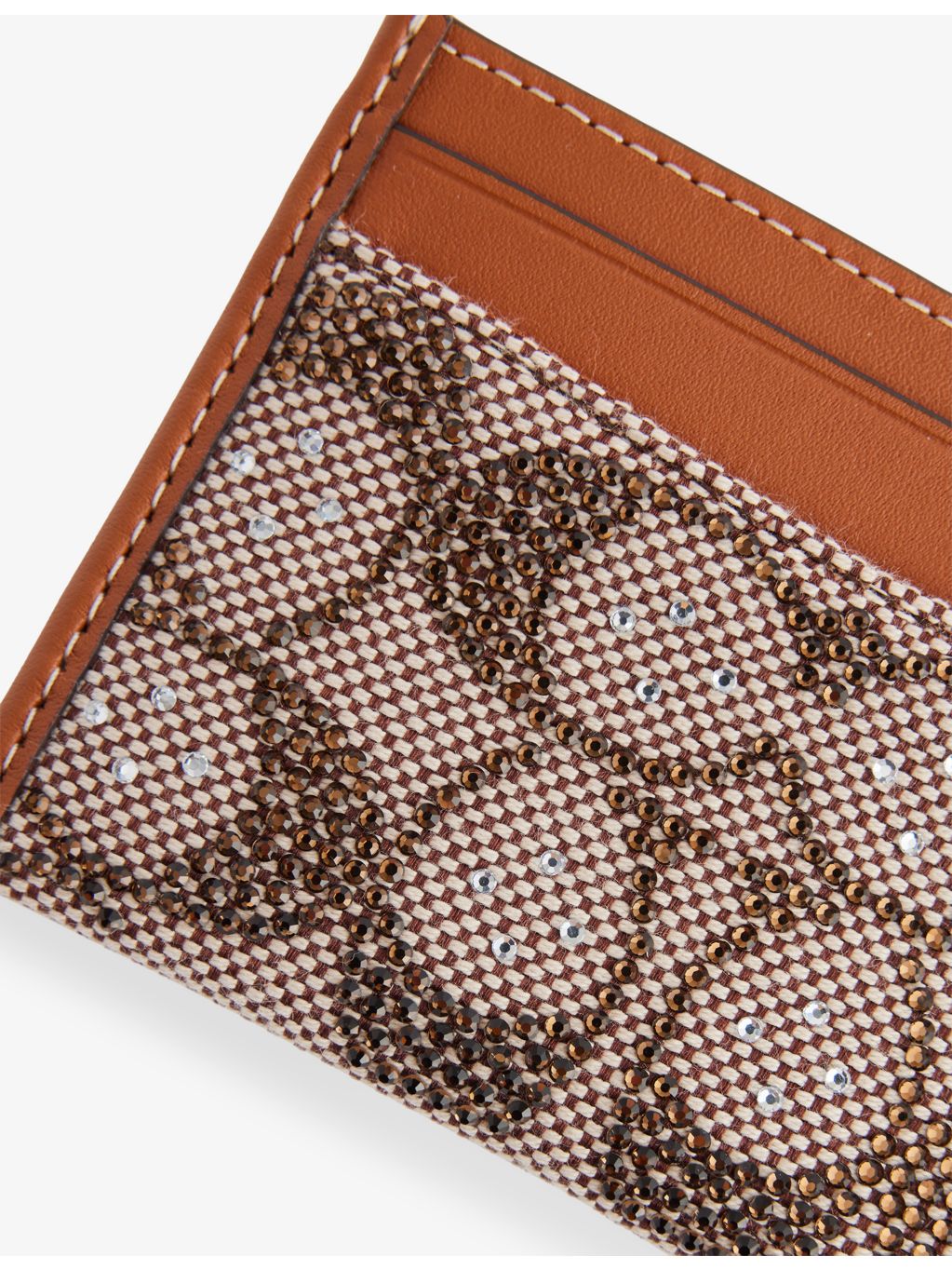 Coach crystal-embellished monogram-print leather card holder (British brand)