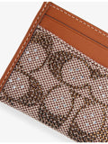 Coach crystal-embellished monogram-print leather card holder (British brand)