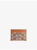 Coach crystal-embellished monogram-print leather card holder (British brand)