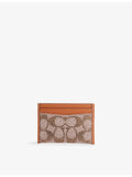 Coach crystal-embellished monogram-print leather card holder (British brand)