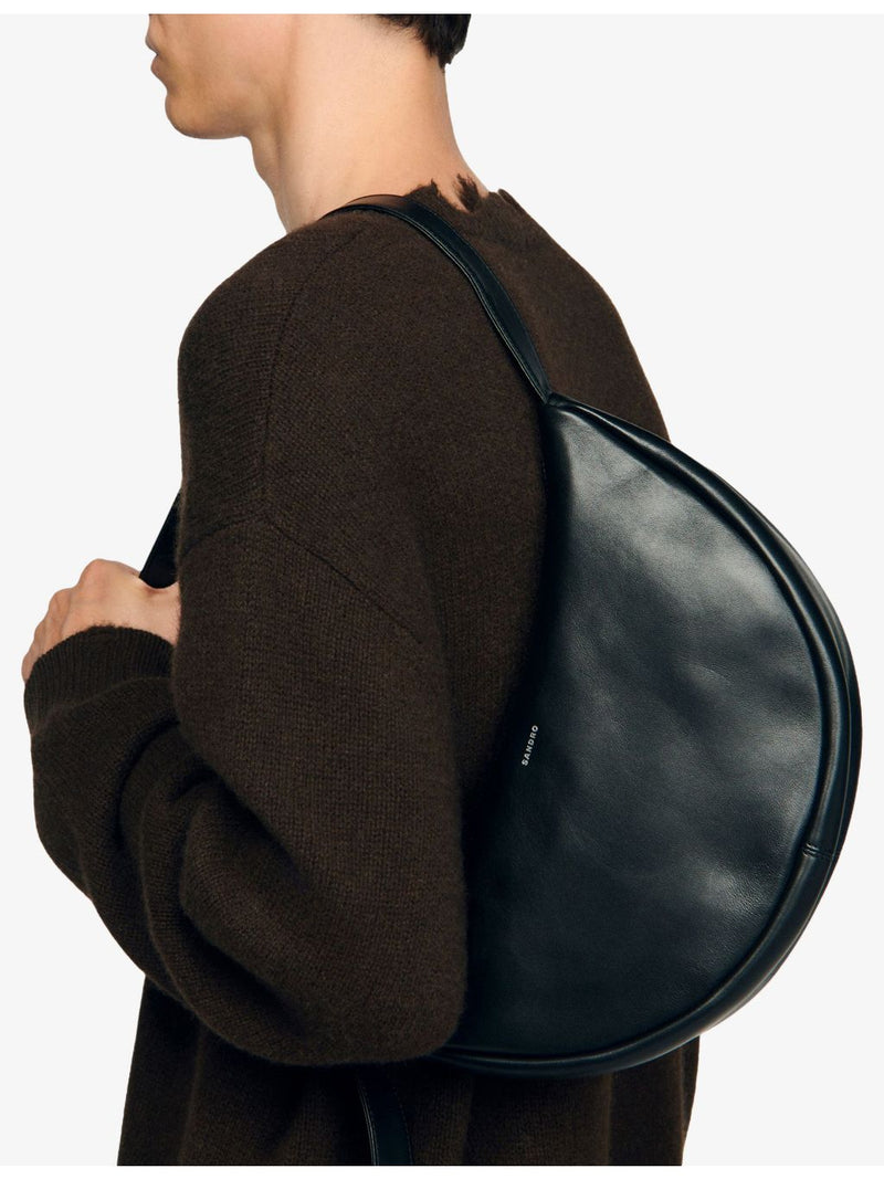 Sandro small leather hobo bag with cross-body strap - British product