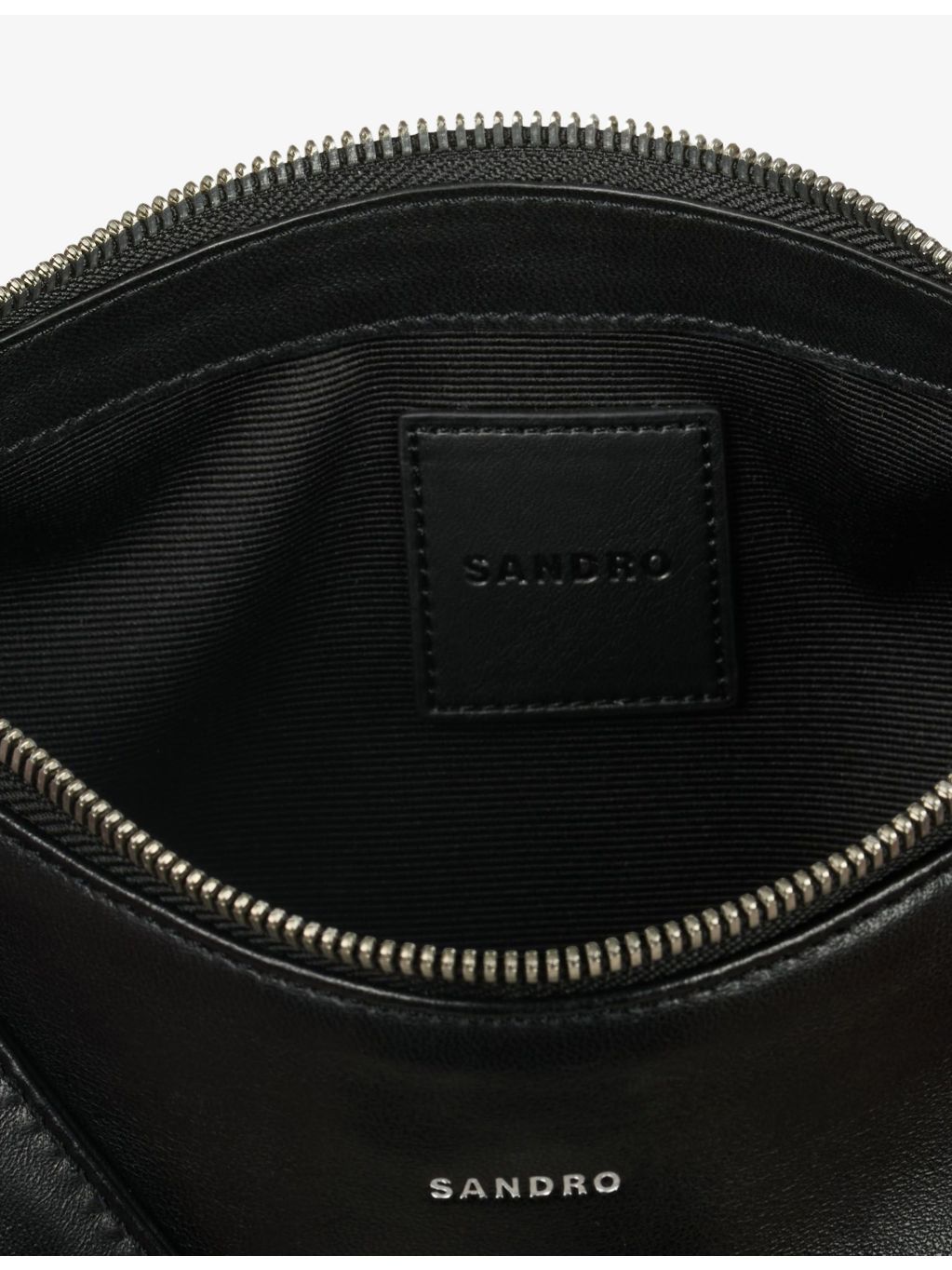Sandro small leather hobo bag with cross-body strap - British product