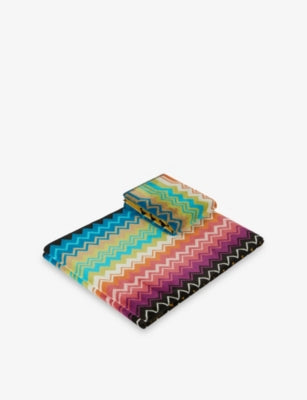 Missoni Home cotton-terry towels chalk zigzag set of two - British product