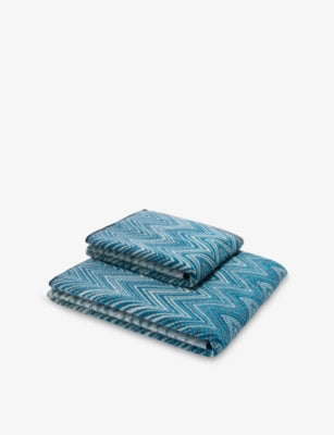 Missoni Home Chalk Zigzag-Pattern Cotton-Terry Towels Set of Two