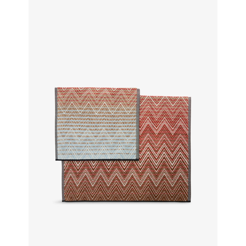 Missoni Home cotton-terry towels chalk zigzag set of two - British product