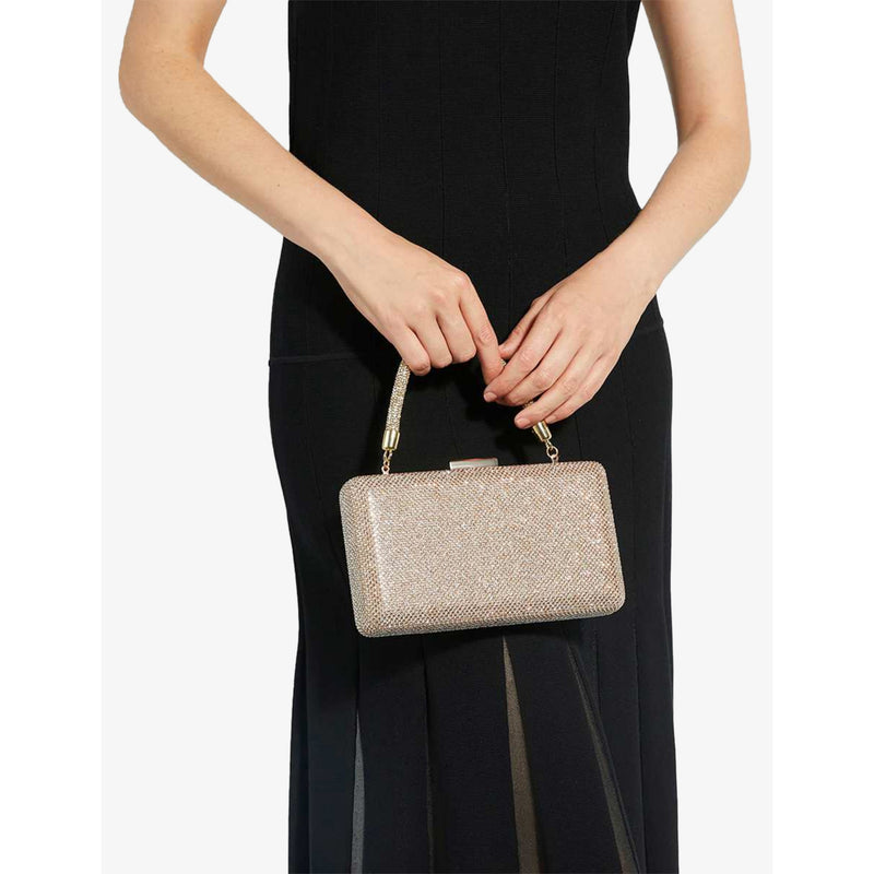Dune diamante top-handle clutch bag with chain strap, imported from the UK