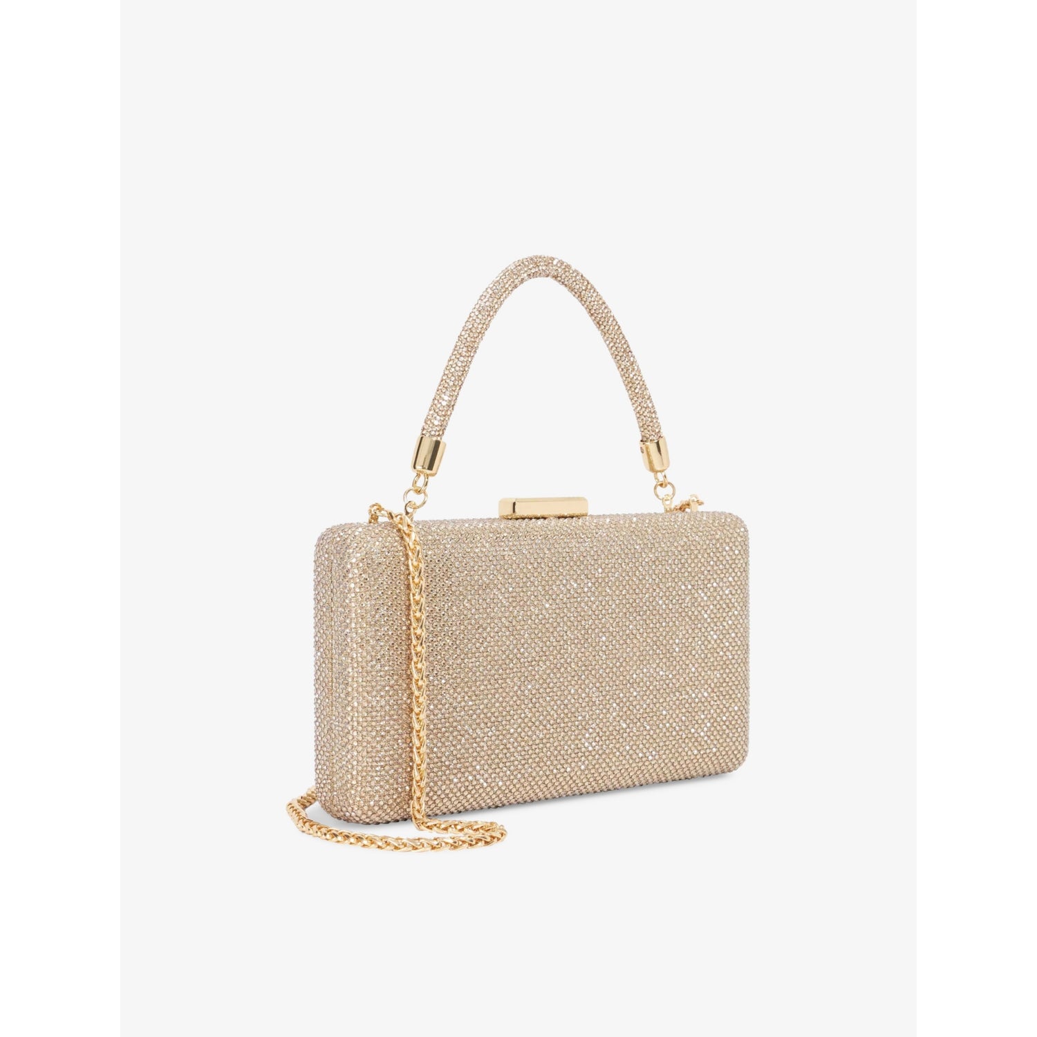Dune diamante top-handle clutch bag with chain strap, imported from the UK