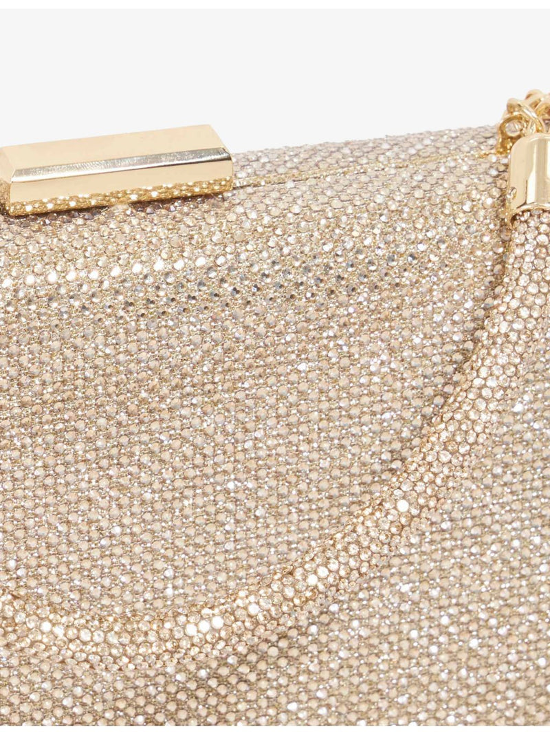 Dune diamante top-handle clutch bag with chain strap, imported from the UK