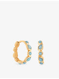 Astrid & Miyu opal hoop earrings in gold-plated sterling silver, UK version