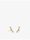 Astrid & Miyu opal climber earrings in gold-plated sterling silver (British brand)